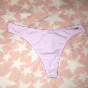 Lavender ribbed thong